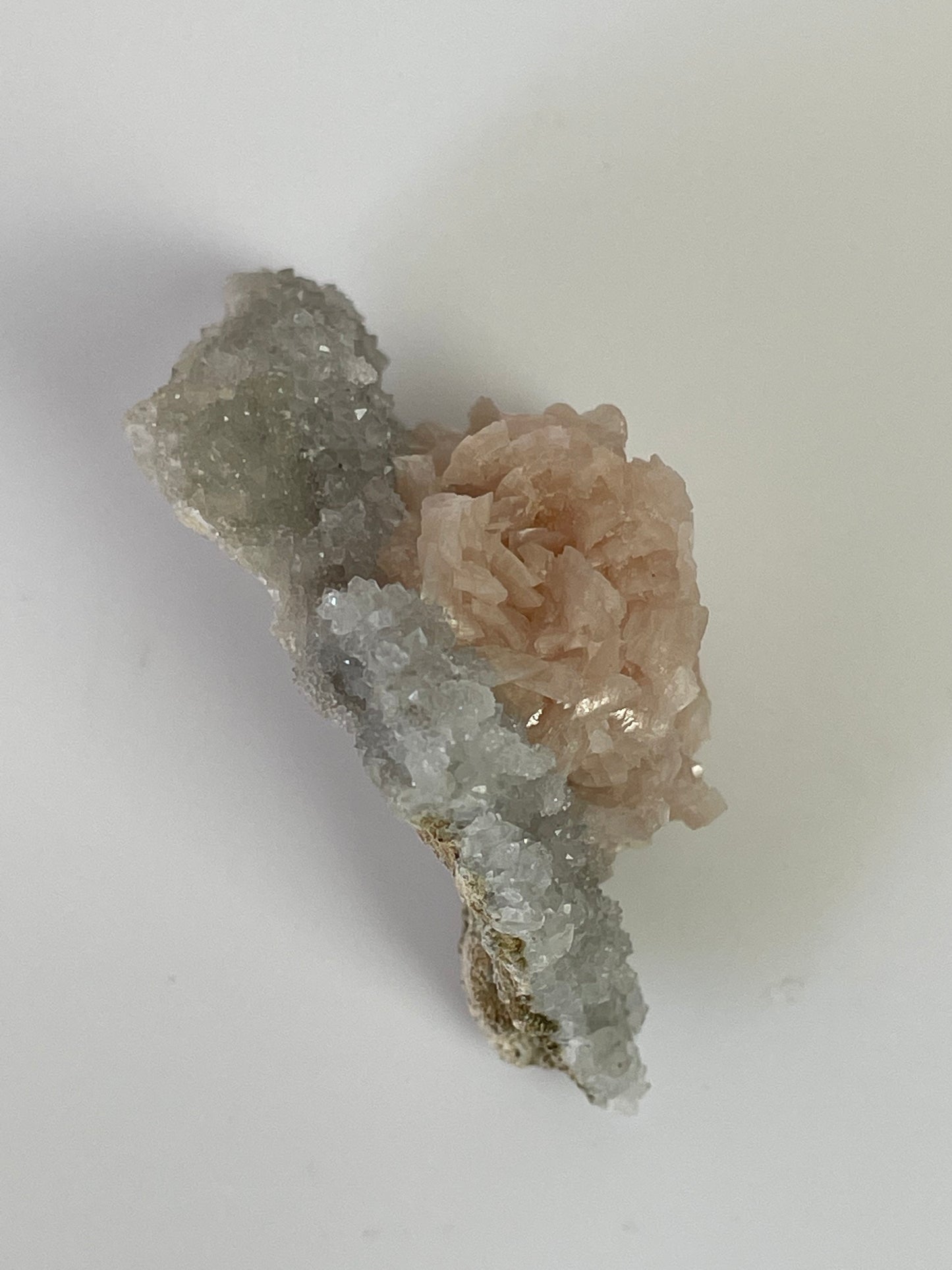 Dolomite Rose on Quartz from Hunan Province, Manaoshan, China