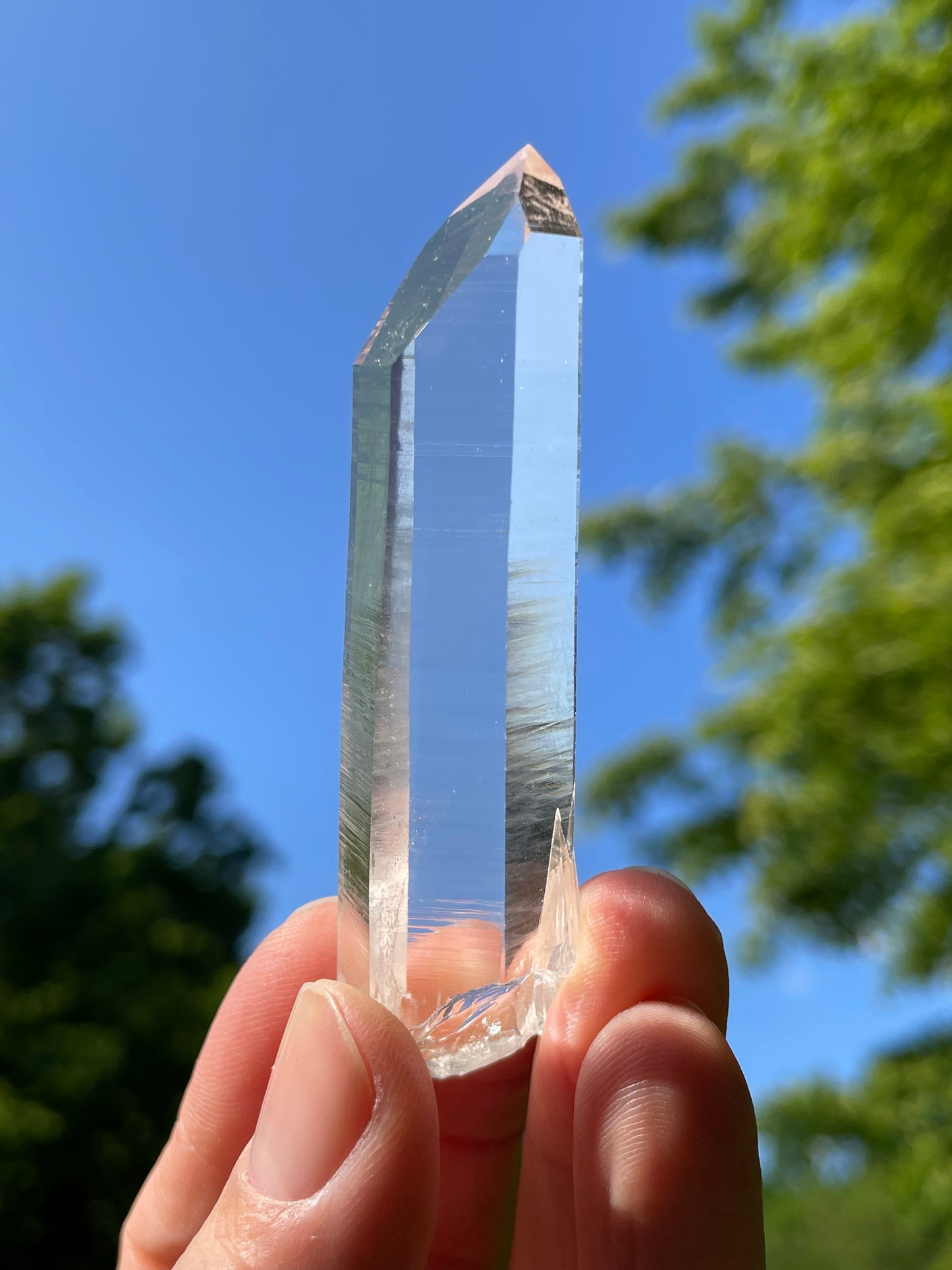 Lemurian Quartz Crystal Water Clear Point from Colombia