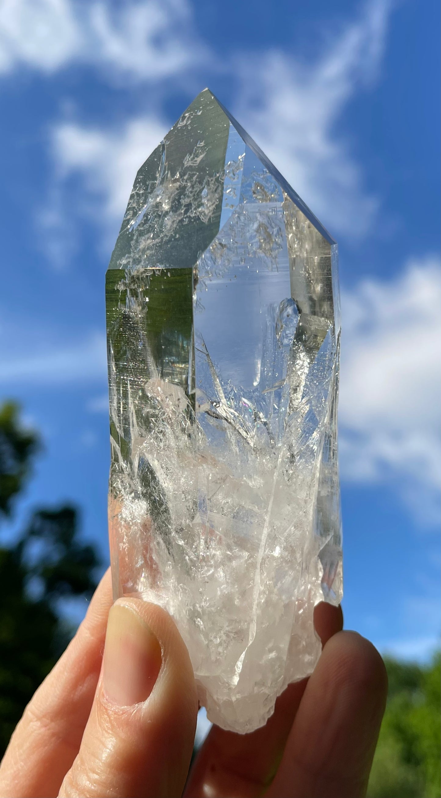 Lemurian Quartz Crytal Water Clear Point from Colombia