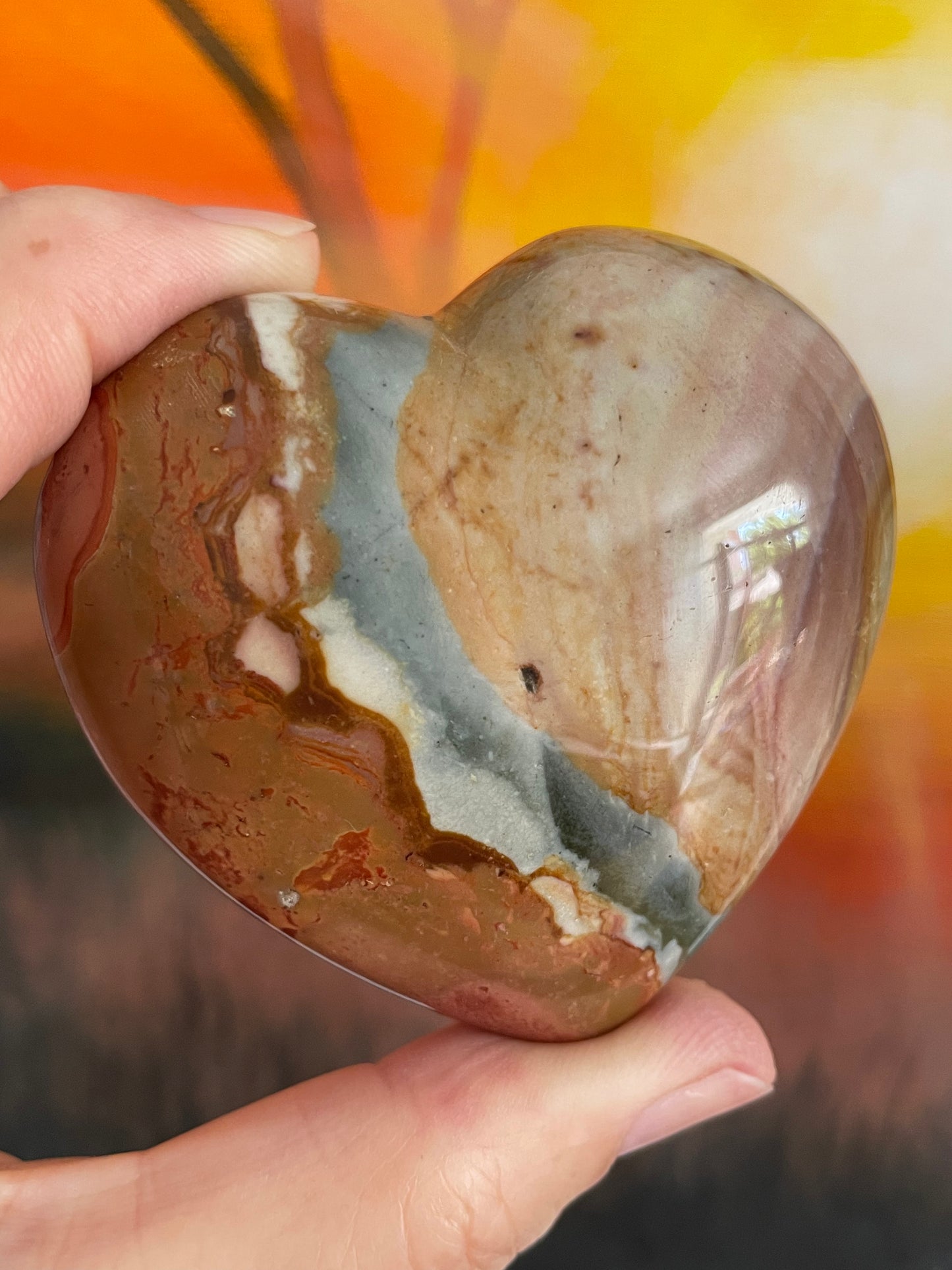 Polychrome Jasper Heart, Savanna Jasper