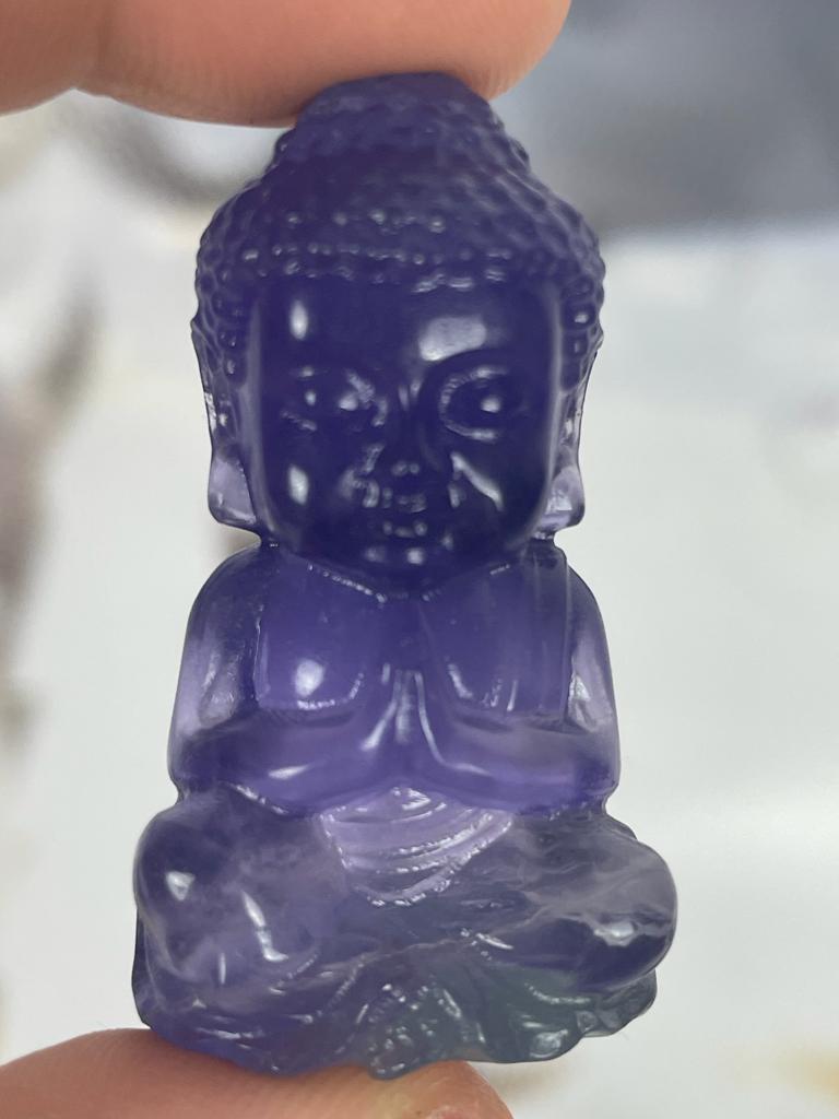 Fluorite Baby Buddha – Violet