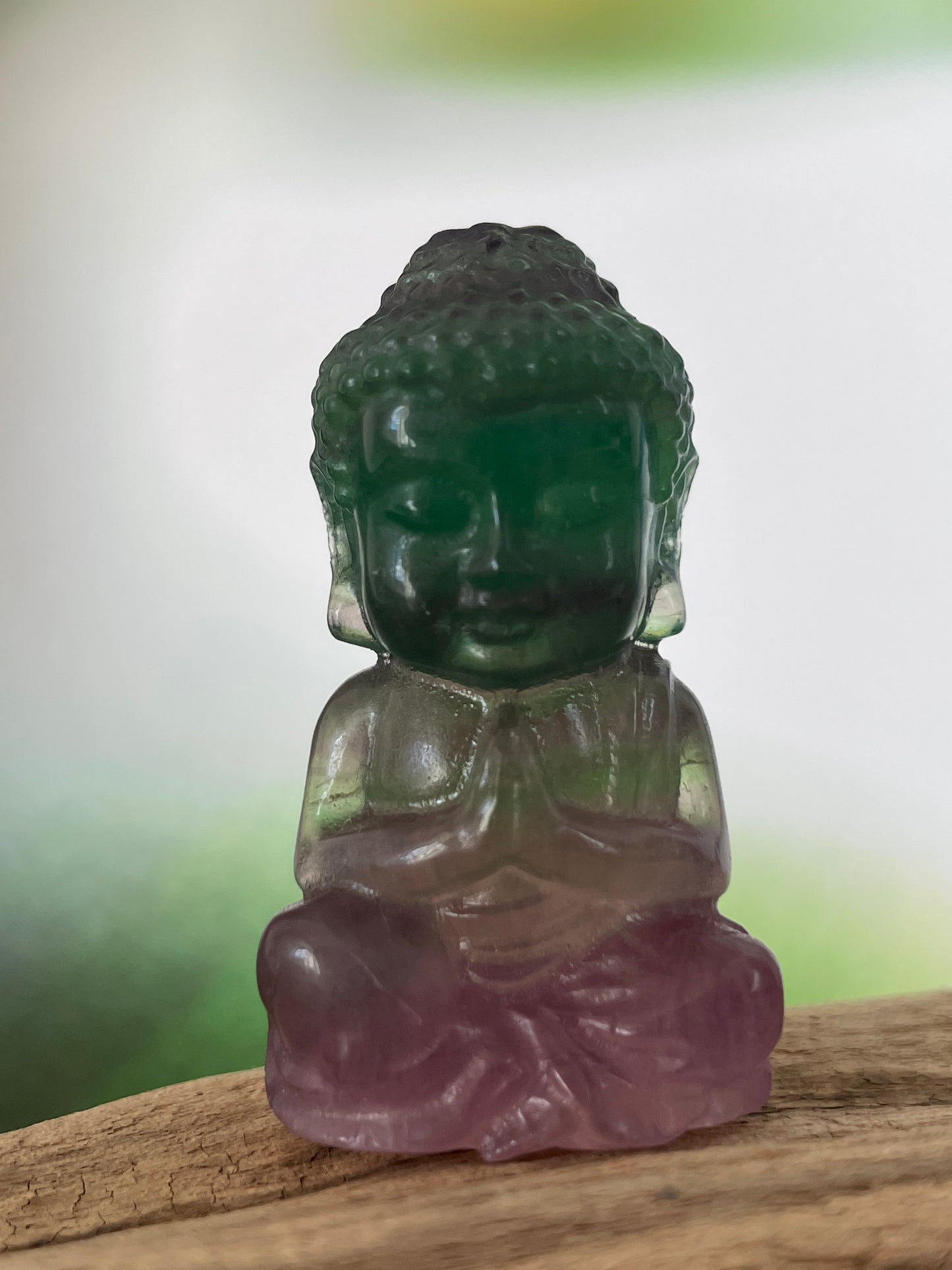 Fluorite Baby Buddha - Green Purple