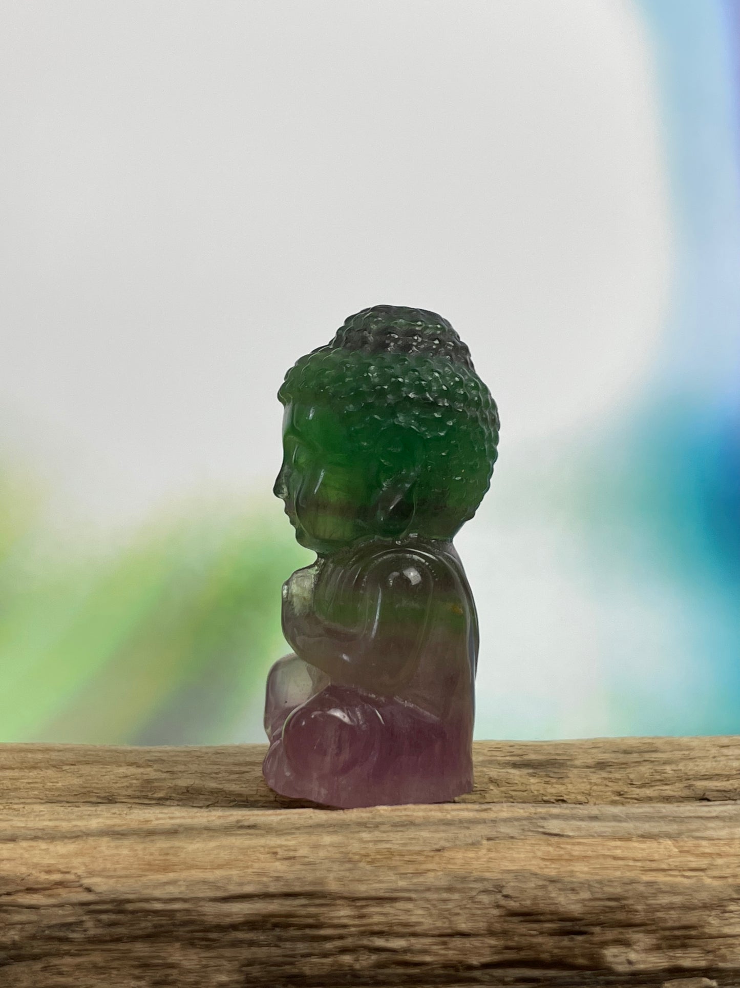 Fluorite Baby Buddha - Green Purple