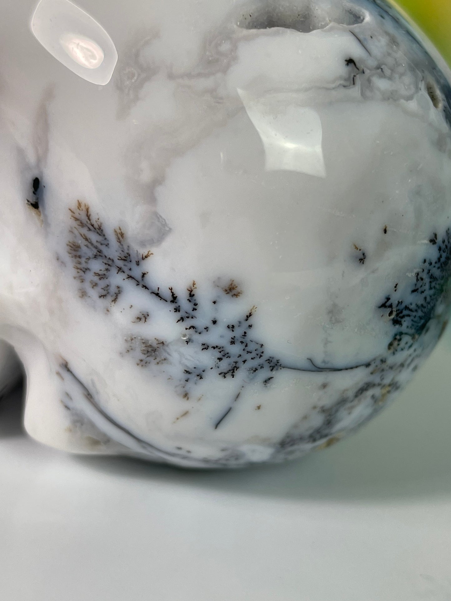 Dentritic Agate Skull L