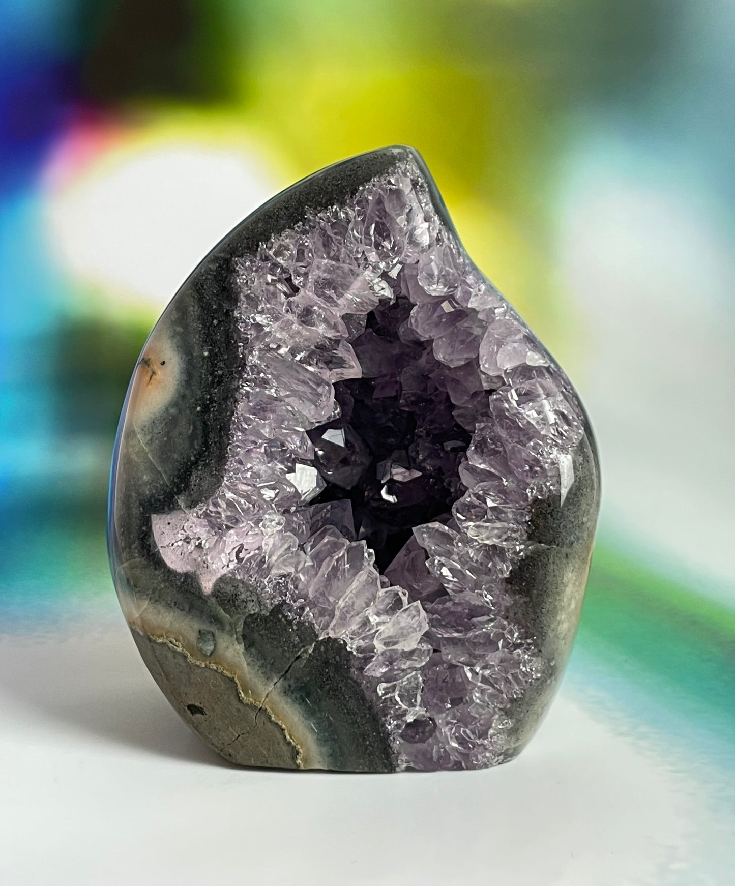 Amethyst Geode Flame from Uruguay