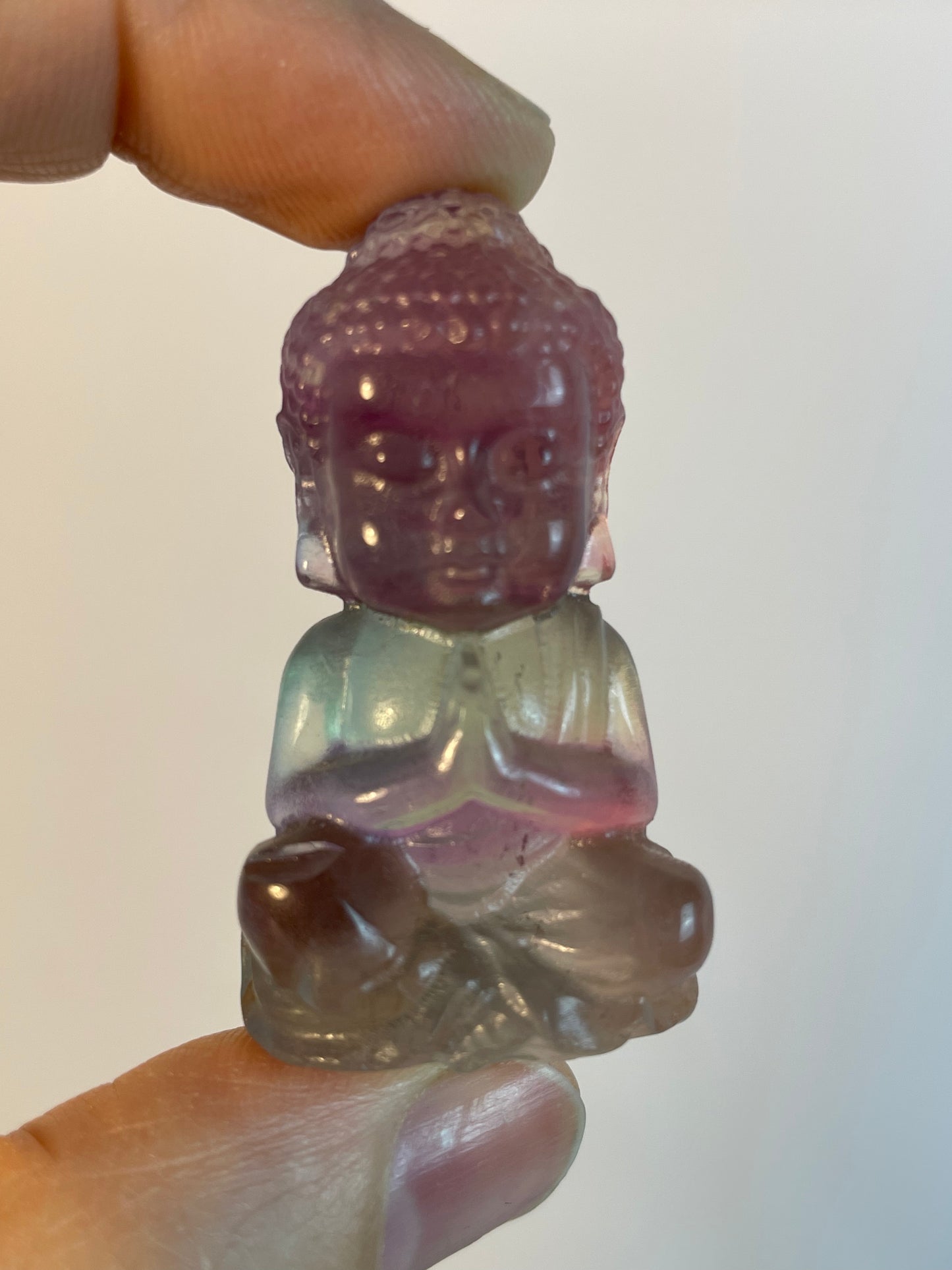 Fluorite Baby Buddha – Bright Purple Green