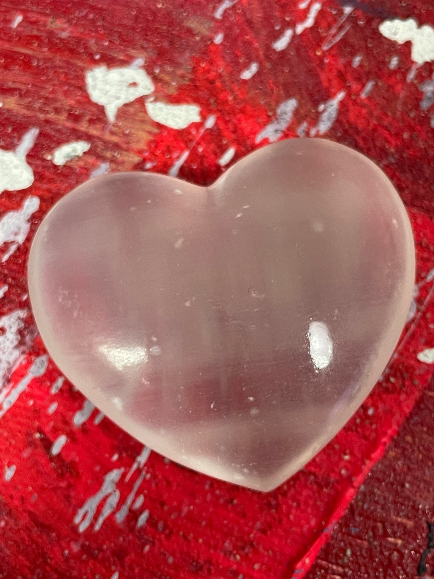 Selenite Heart, Satin Spar