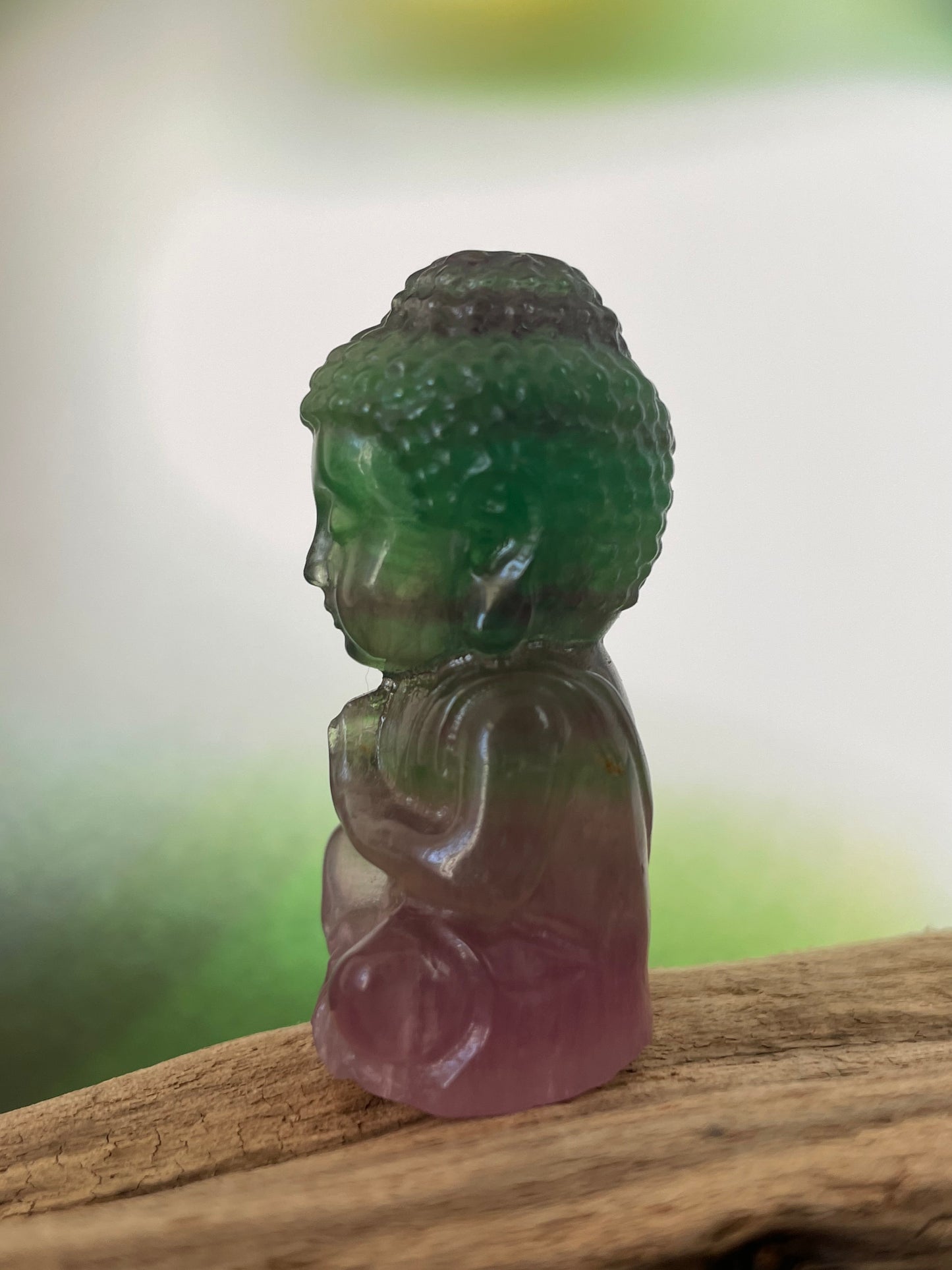 Fluorite Baby Buddha - Green Purple