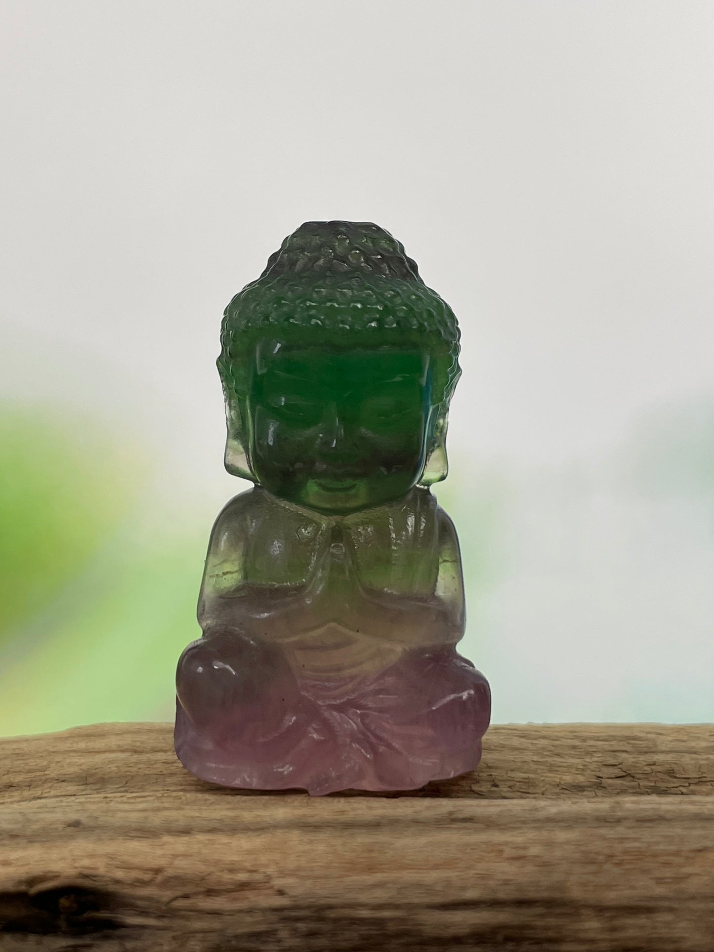 Fluorite Baby Buddha - Green Purple