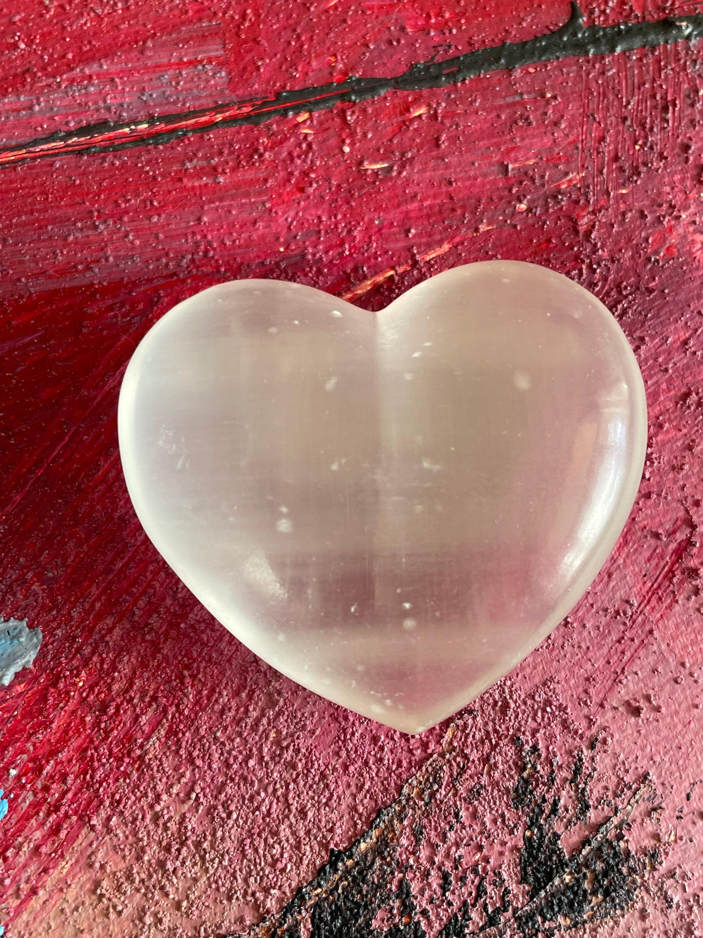 Selenite Heart, Satin Spar