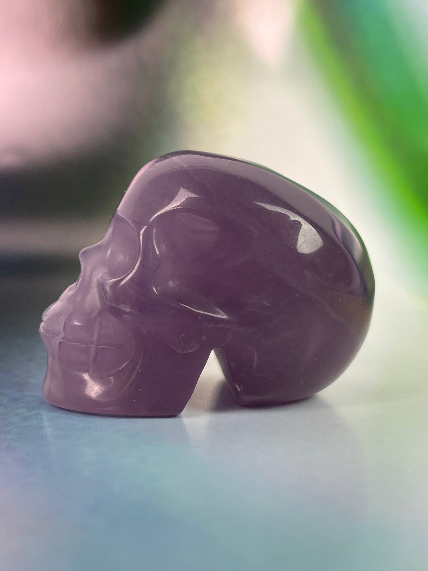 Fluorite Skull Purple-Clear