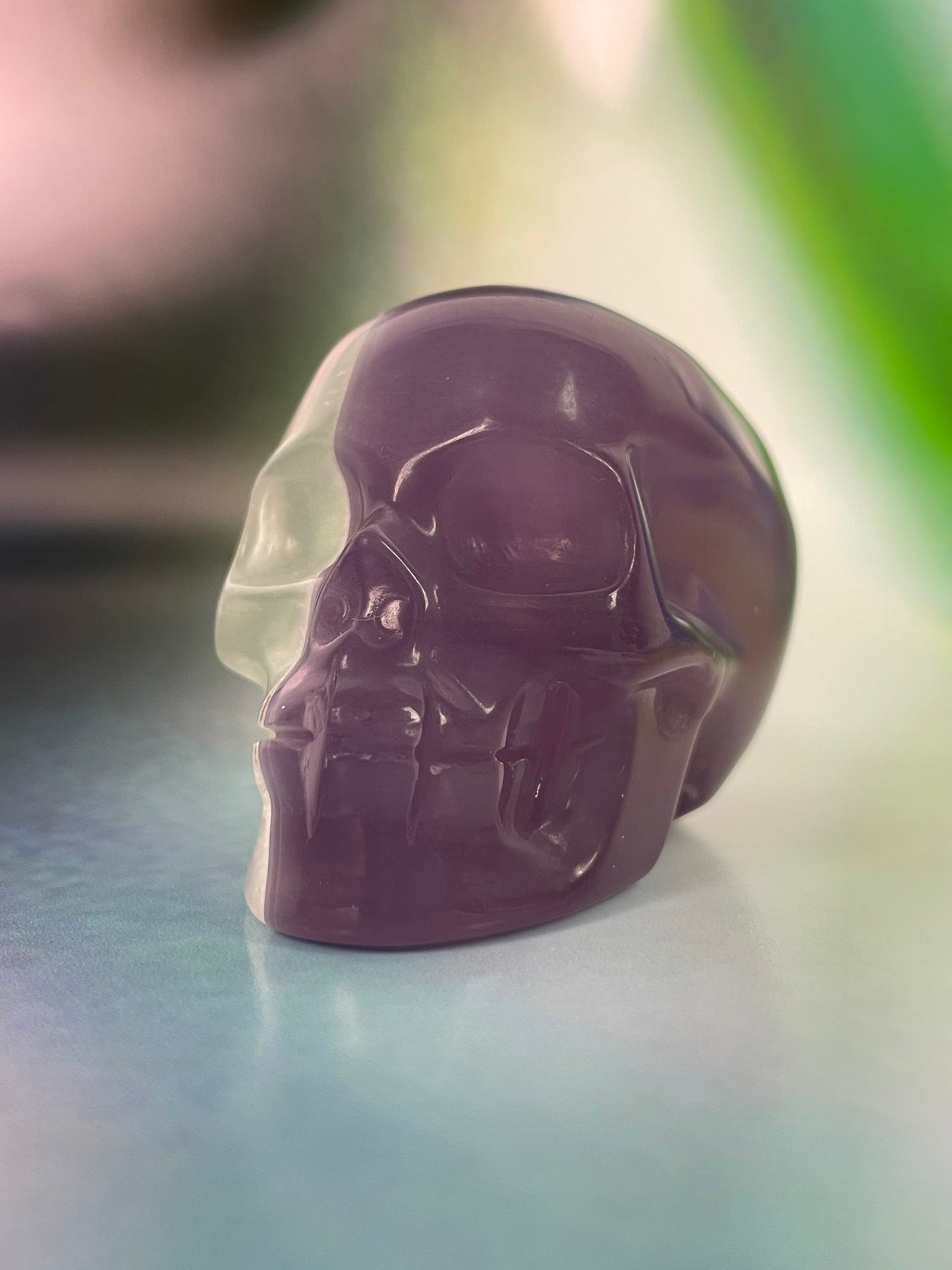 Fluorite Skull Purple-Clear