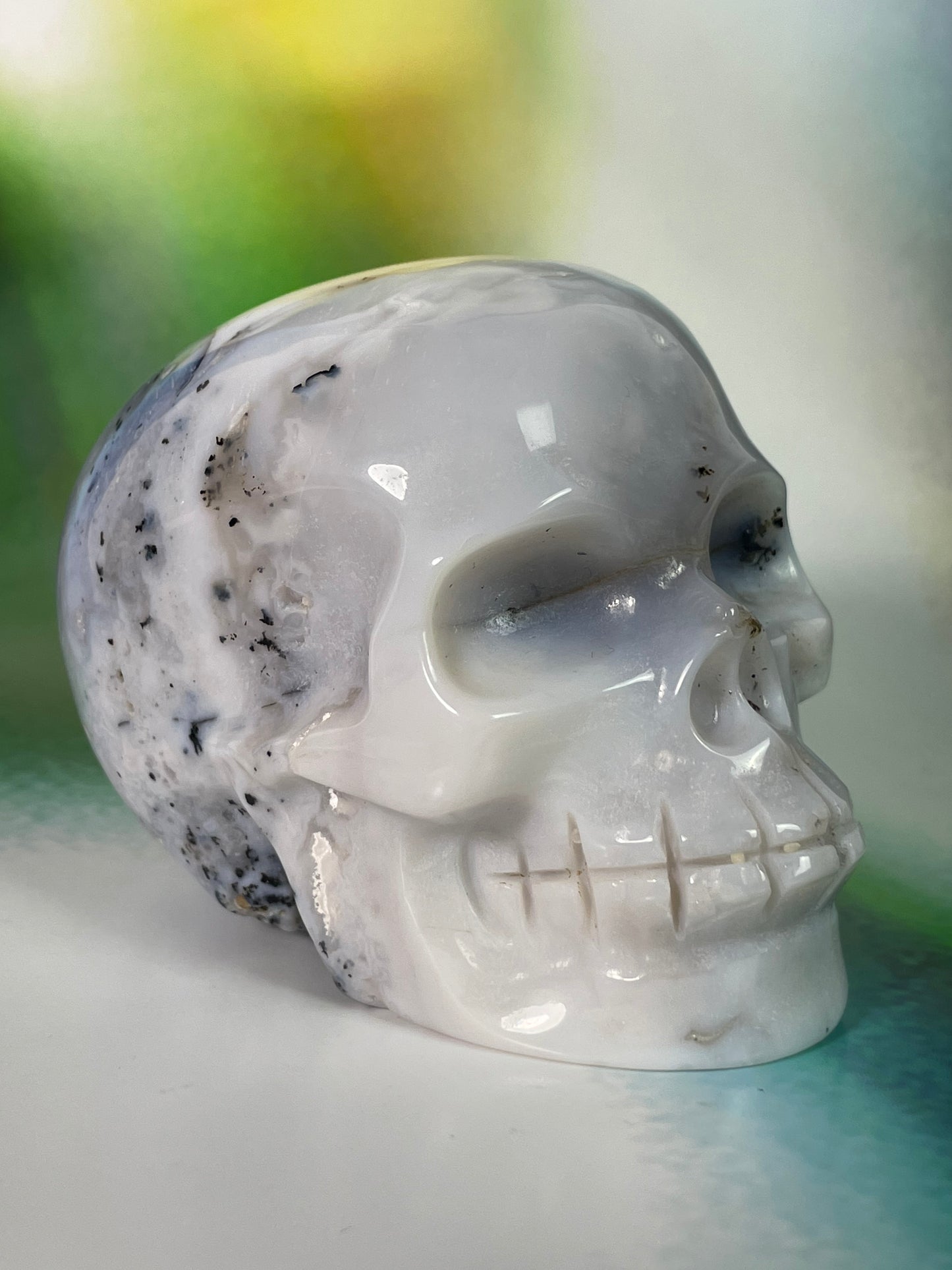 Dentritic Agate Skull L