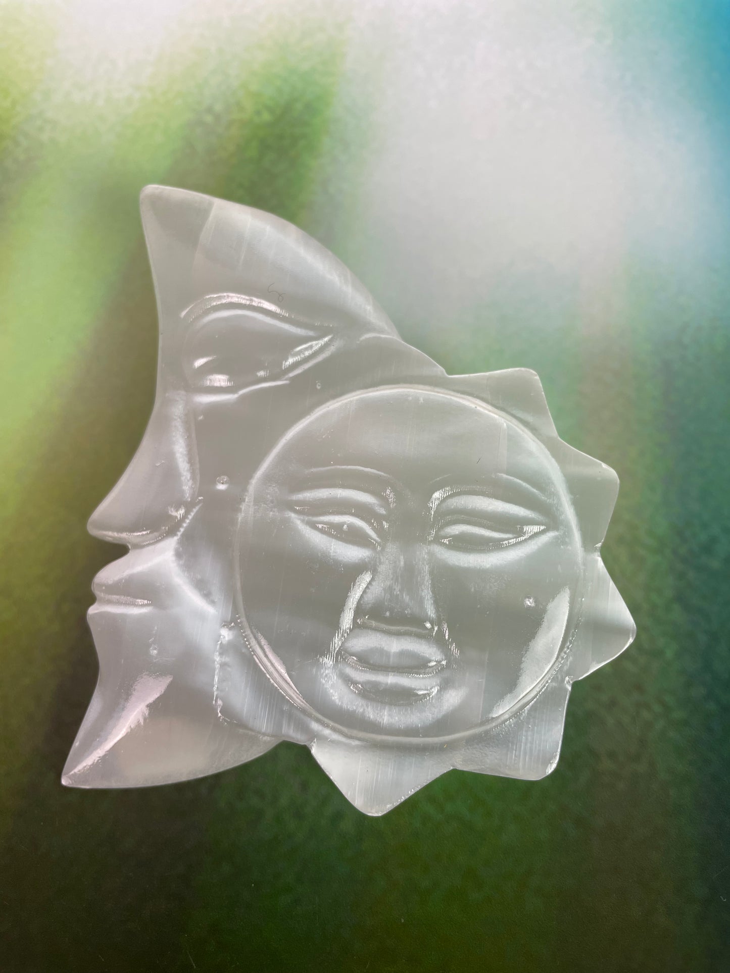 Selenite Sun&Moon, Satin Spar