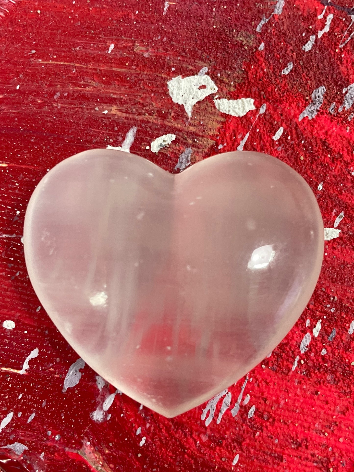 Selenite Heart, Satin Spar
