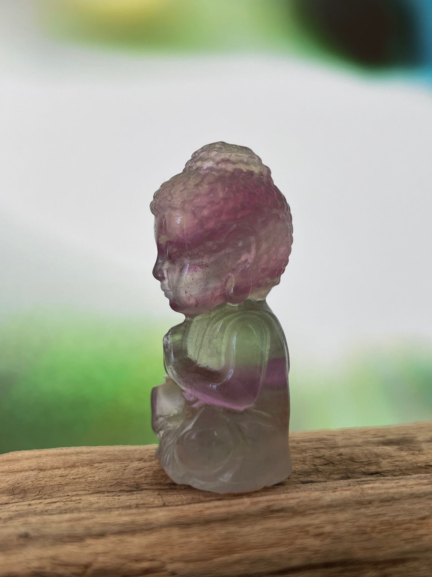 Fluorite Baby Buddha – Bright Purple Green