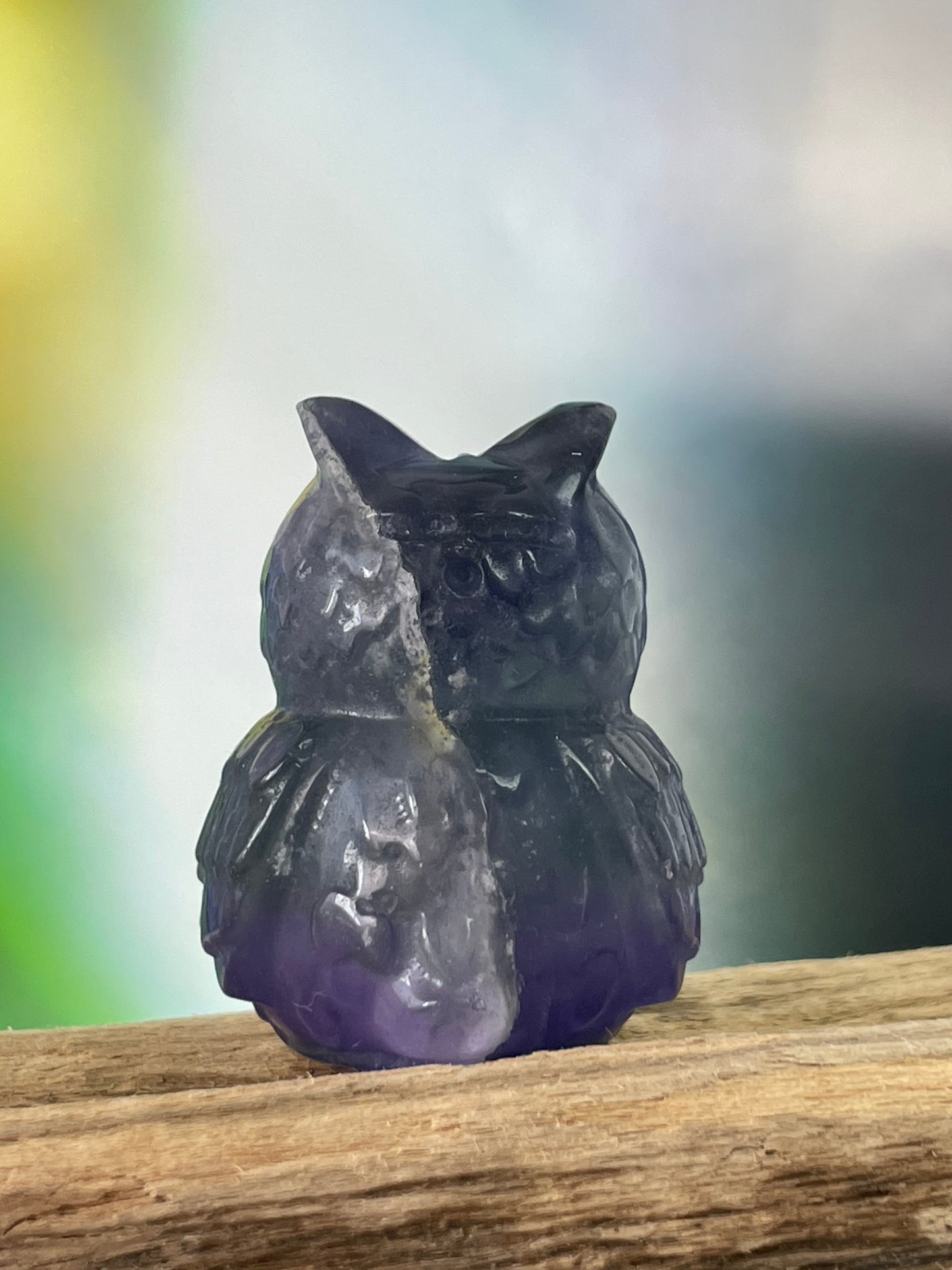 Fluorite Owl Purple Lavender