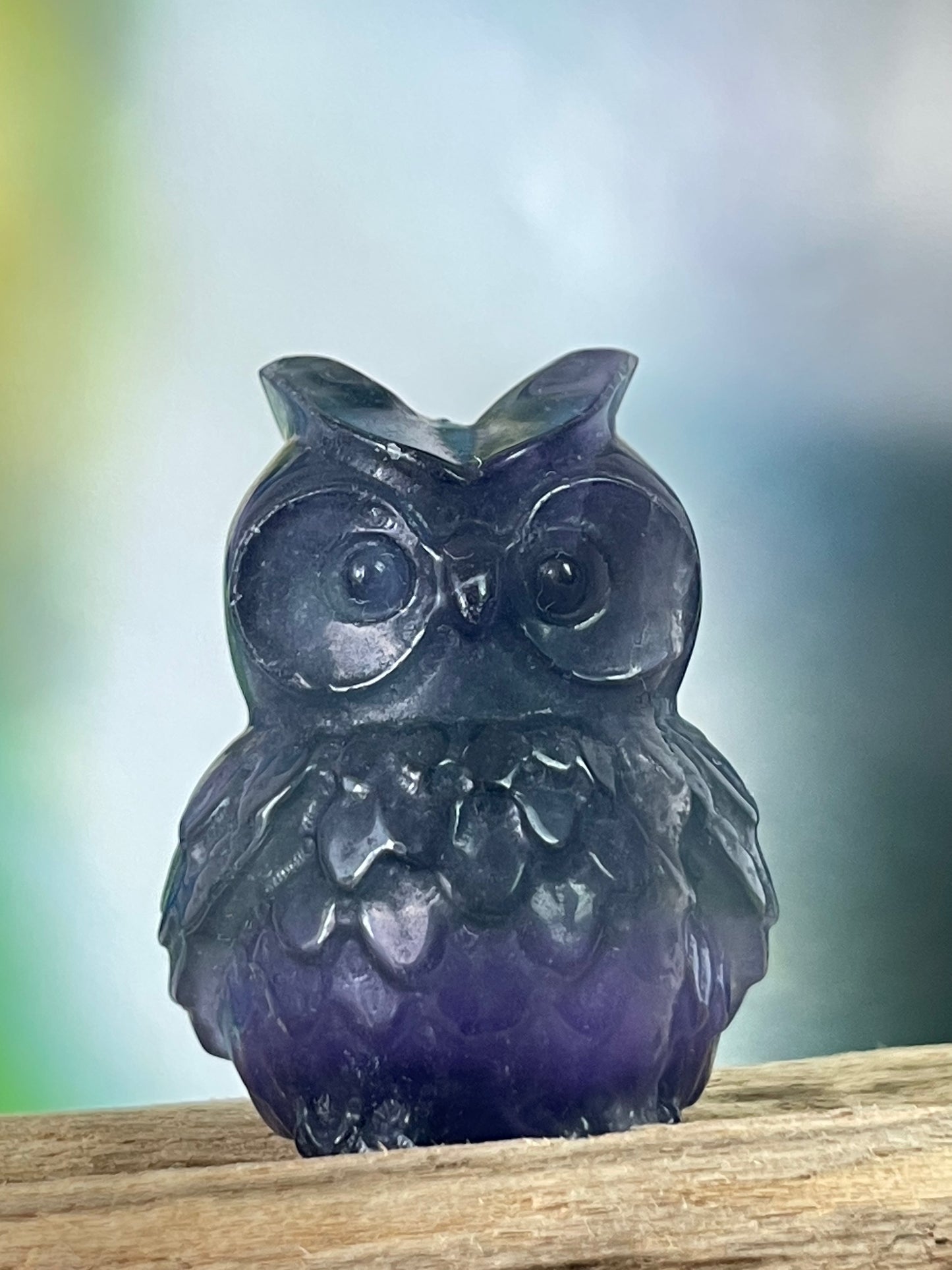 Fluorite Owl Purple Lavender