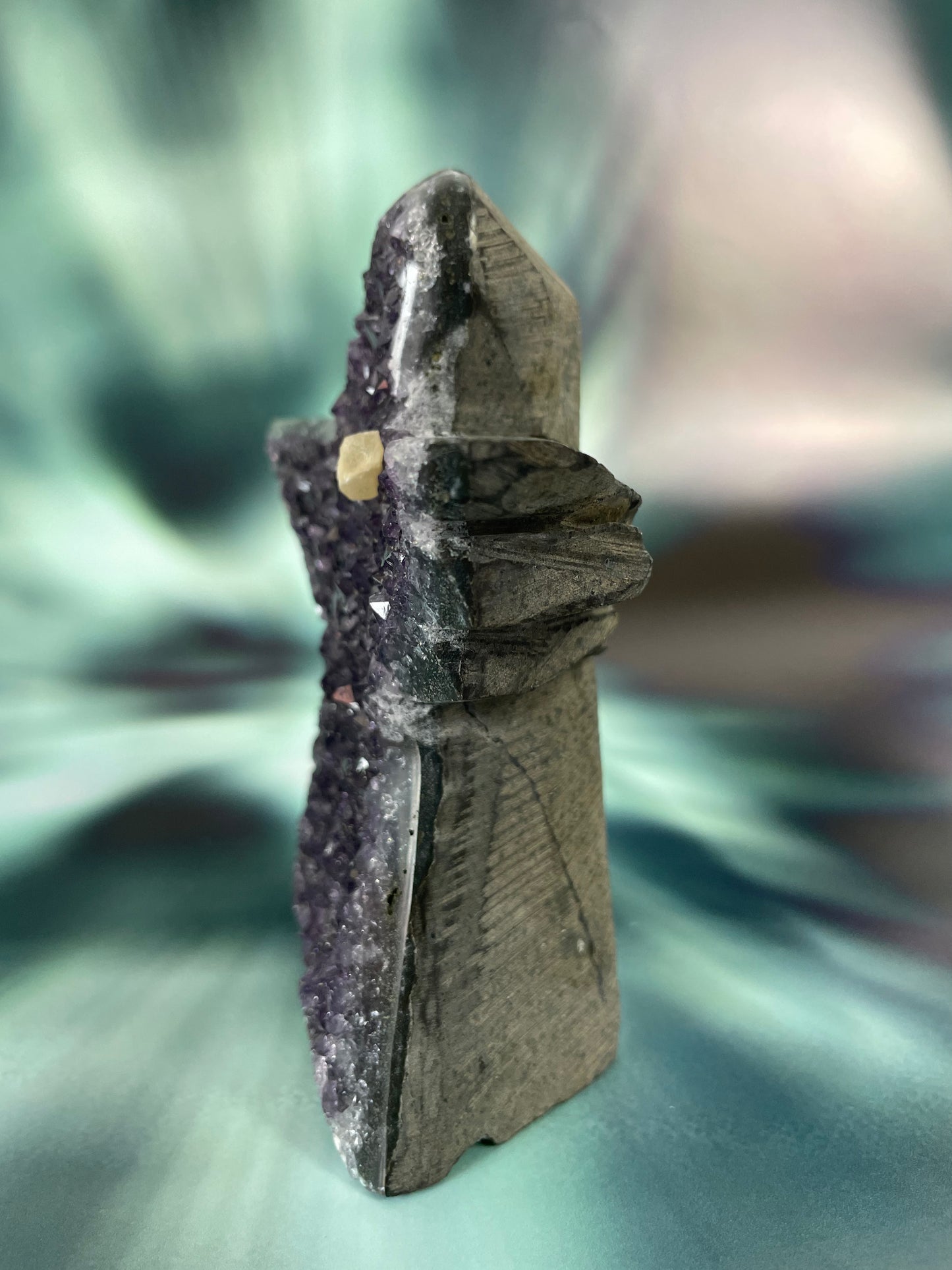 Amethyst Angel with Calcite from Uruguay
