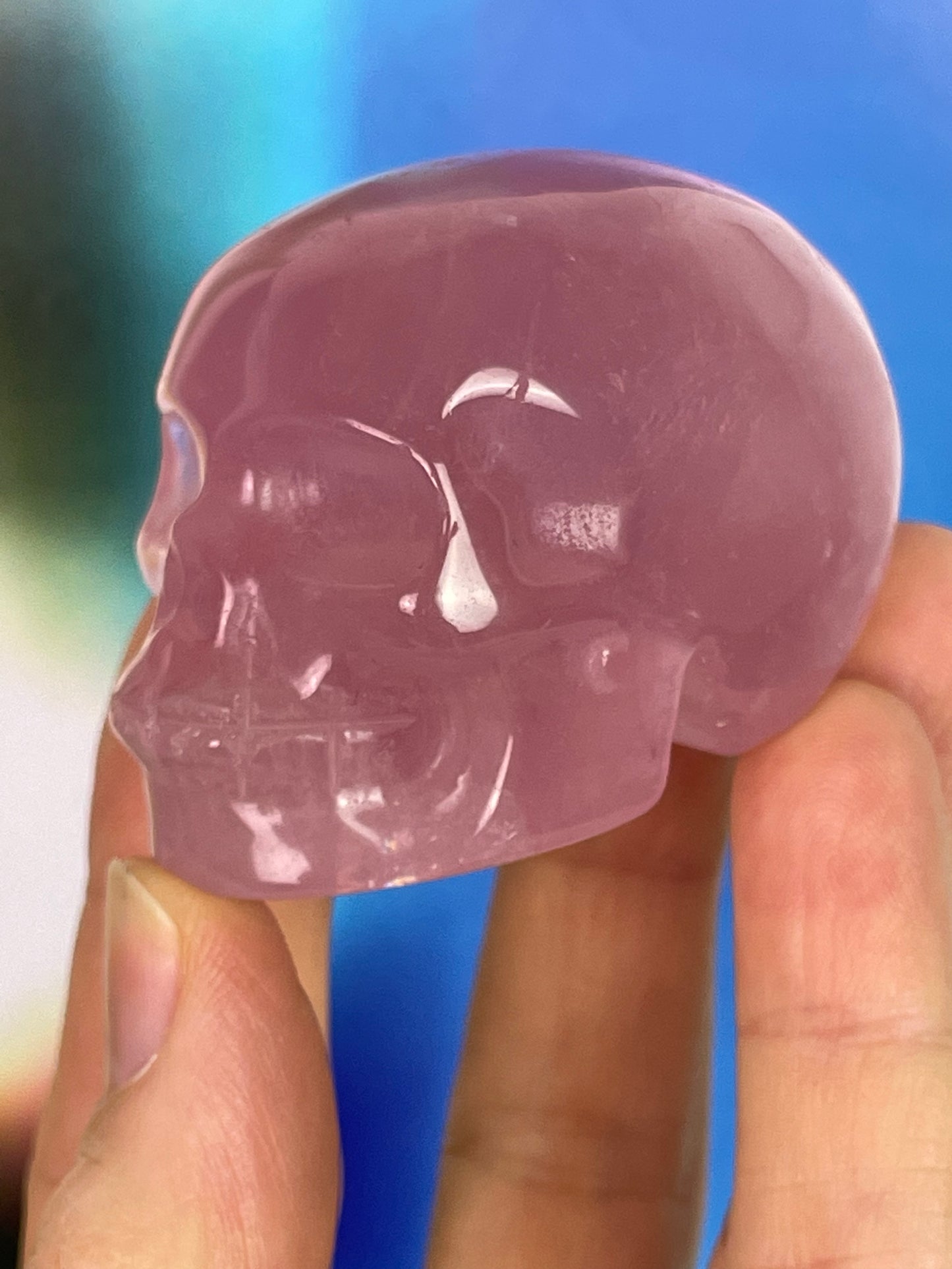 Rose Quartz Skull S