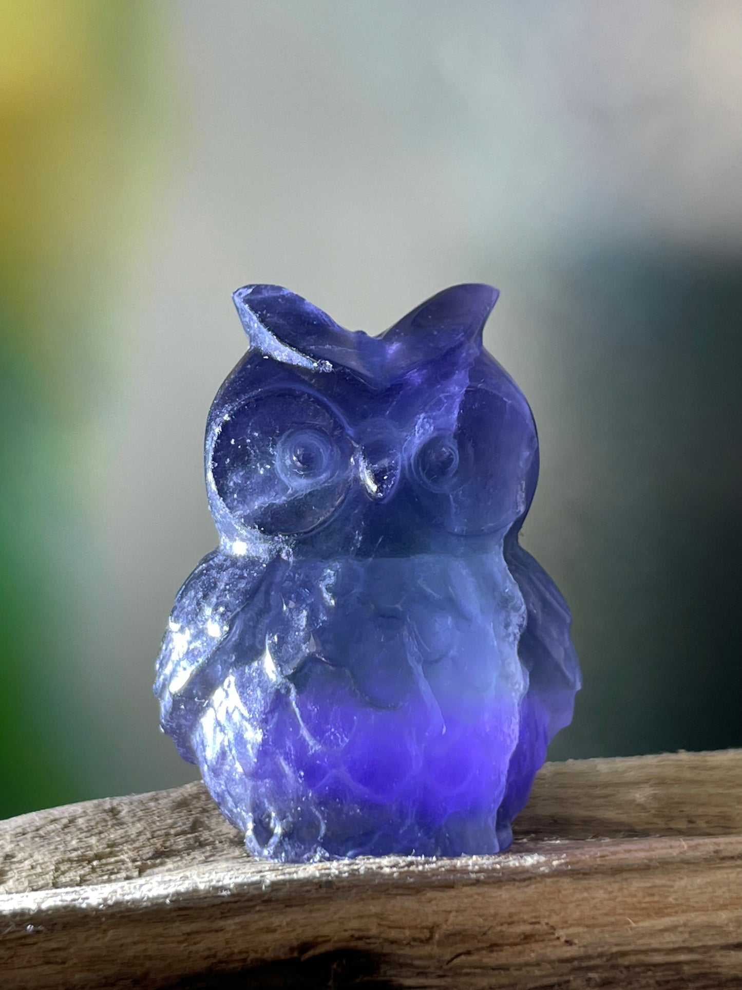 Fluorite Owl Purple Lavender