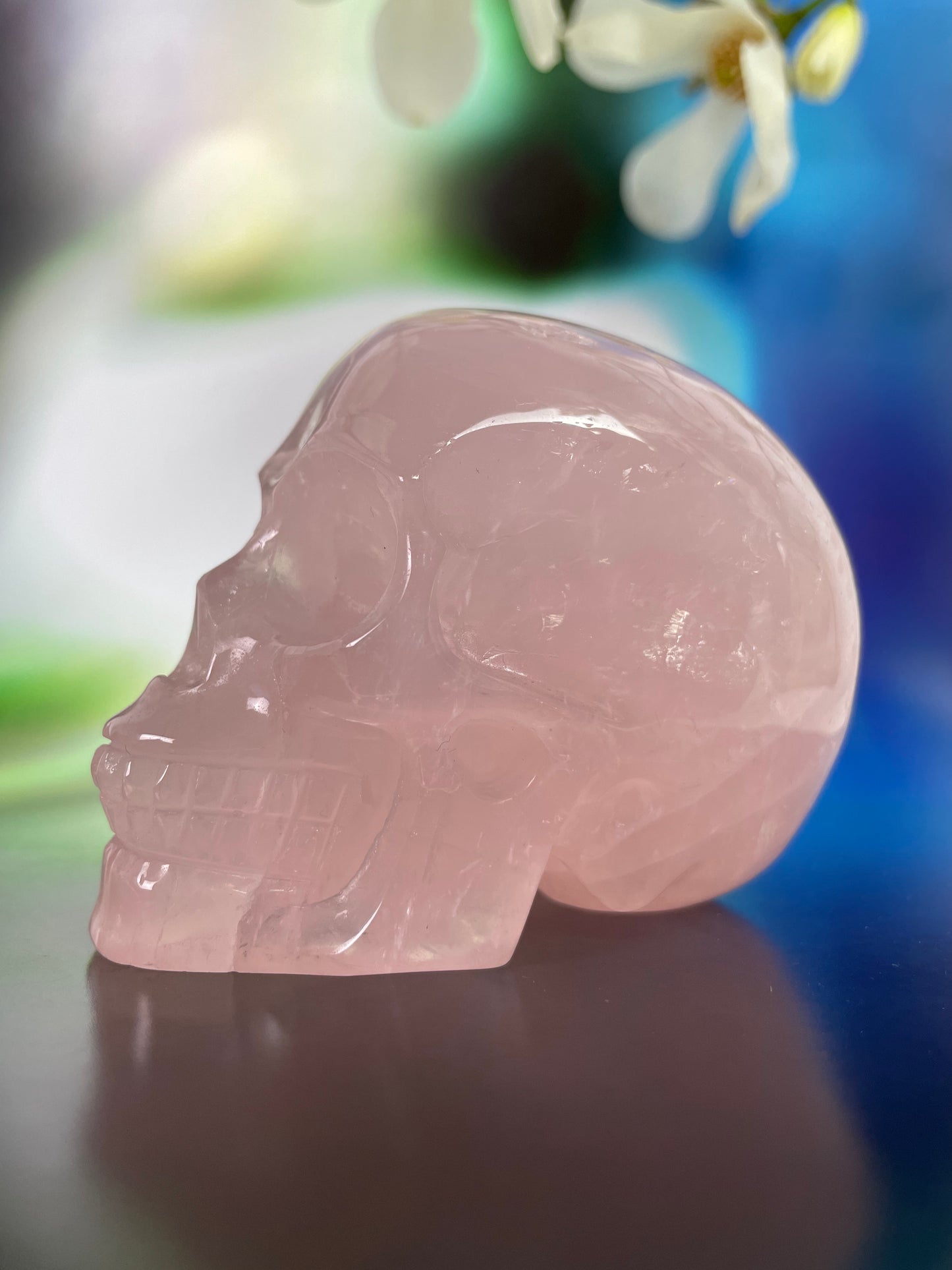 Rose Quartz Skull L