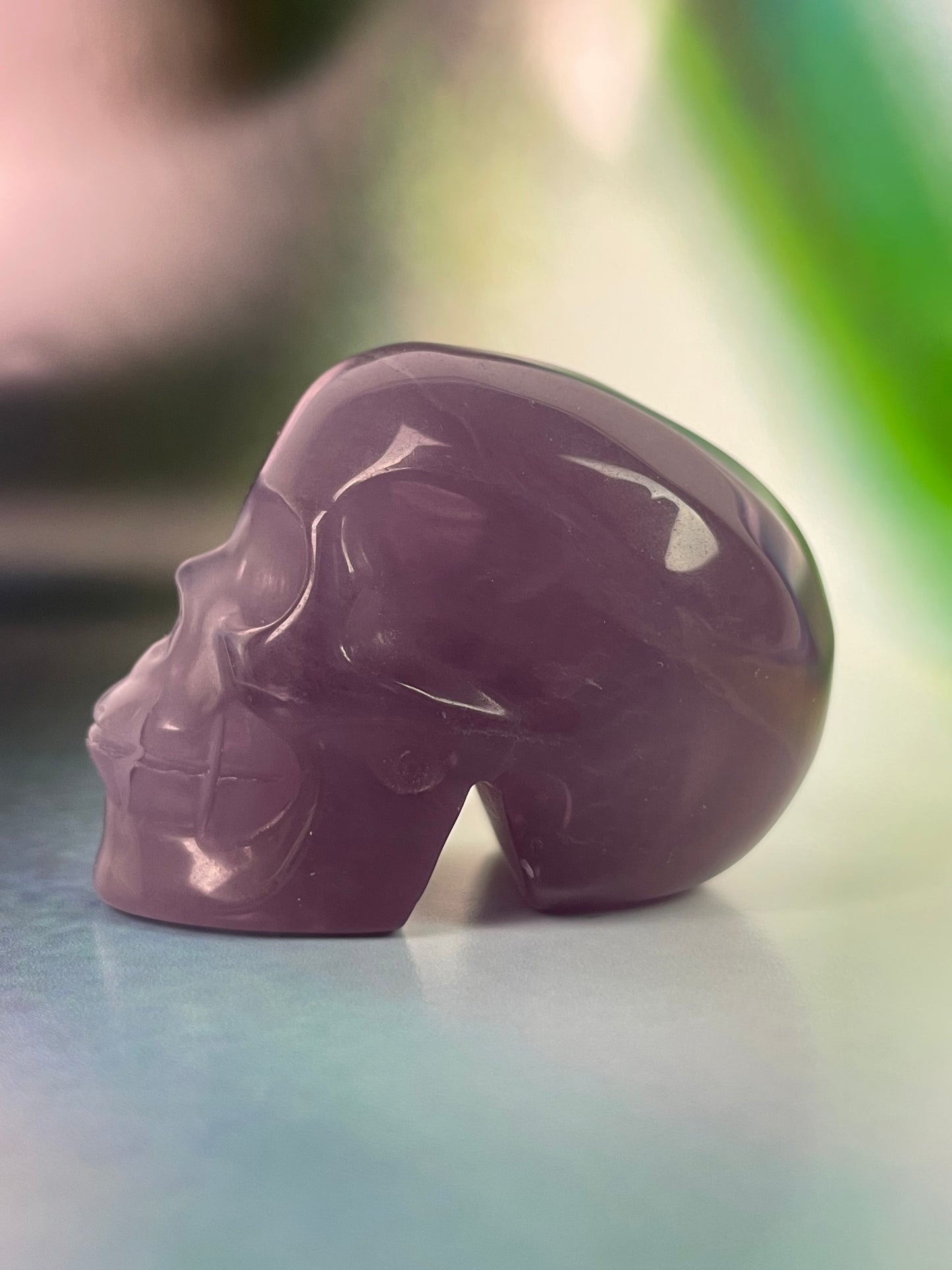 Fluorite Skull Purple-Clear