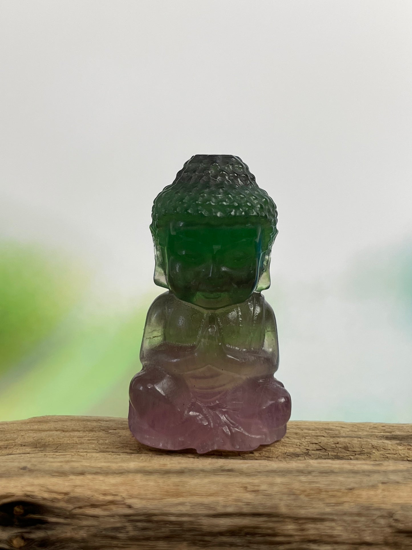 Fluorite Baby Buddha - Green Purple