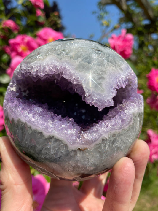 Amethyst Sphere Geode from Uruguay Large