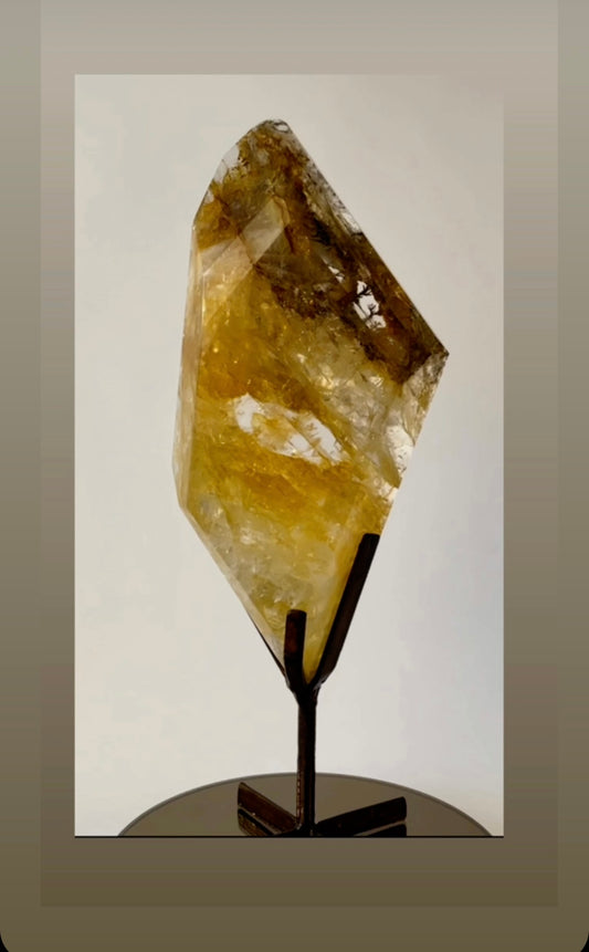 Golden Healer Quartz with Stand Statement Piece