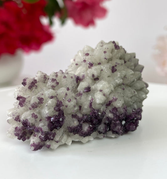 Fluorite Small Purple Cubes on Quartz from Fujian Provine, China