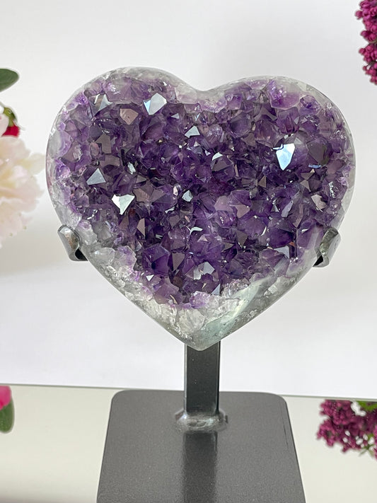 Amethyst Heart on Stand from Uruguay