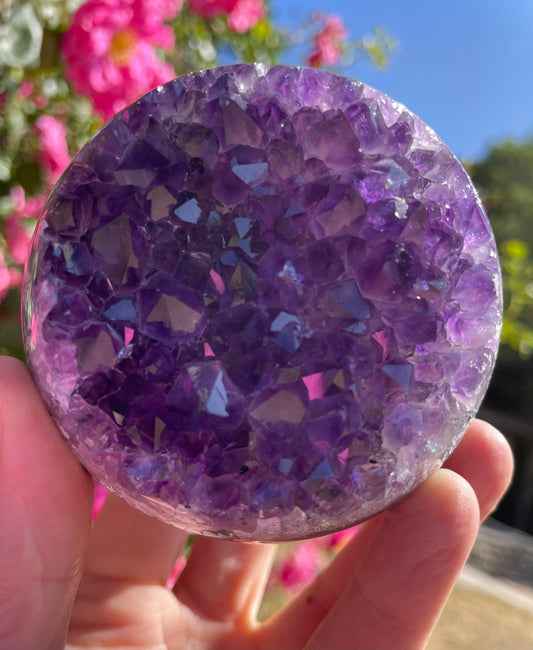 Amethyst with Green Blue Agate Sphere from Uruguay M