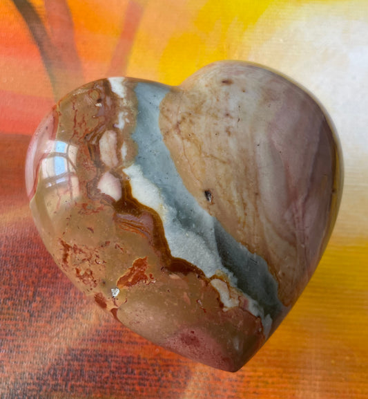 Polychrome Jasper  Heart, Savanna Jasper