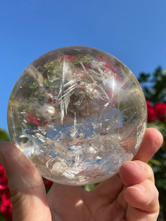 Lemurian Quartz Crystal Sphere from Brazil