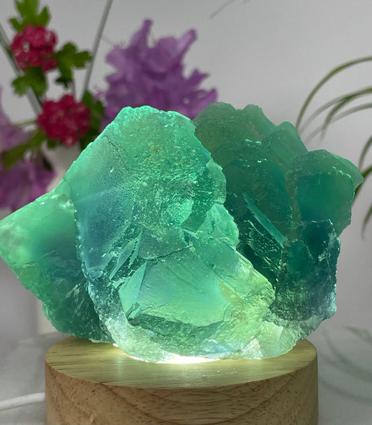 Fluorite Stepped Aqua Green Crystal Cluster from Hunan Province, China