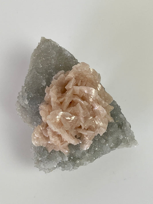 Dolomite Rose on Quartz from Hunan Province, Manaoshan, China