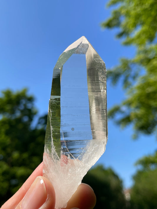 Lemurian Quartz Crystal Water Clear Point from Colombia