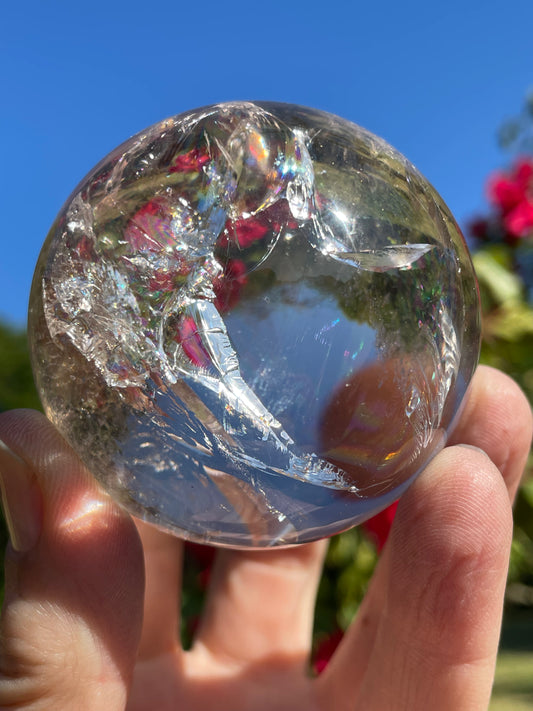 Lemurian Quartz Crystal Sphere from Brazil