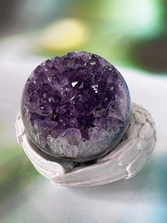 Amethyst Sphere with Agate from Uruguay