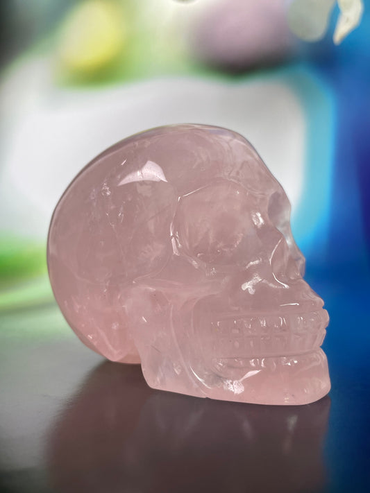 Rose Quartz Skull L