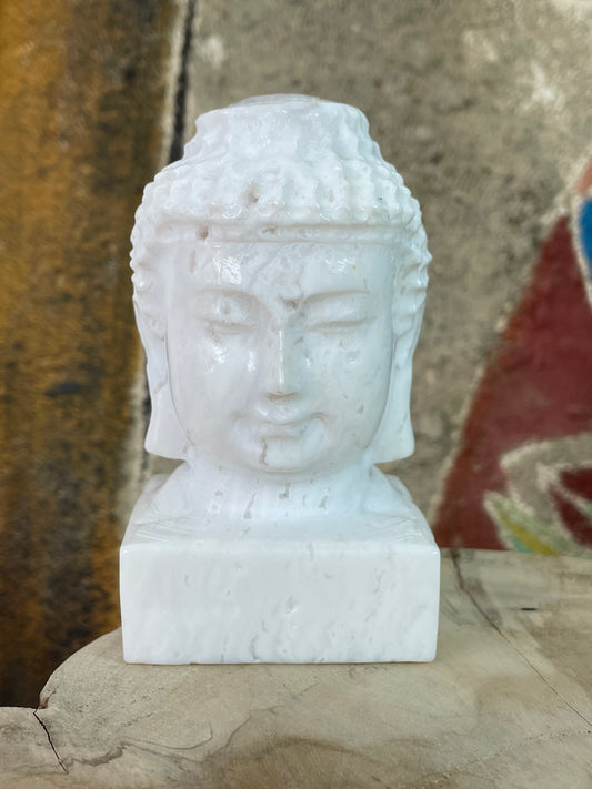 Buddha Sculpture White Lace Agate