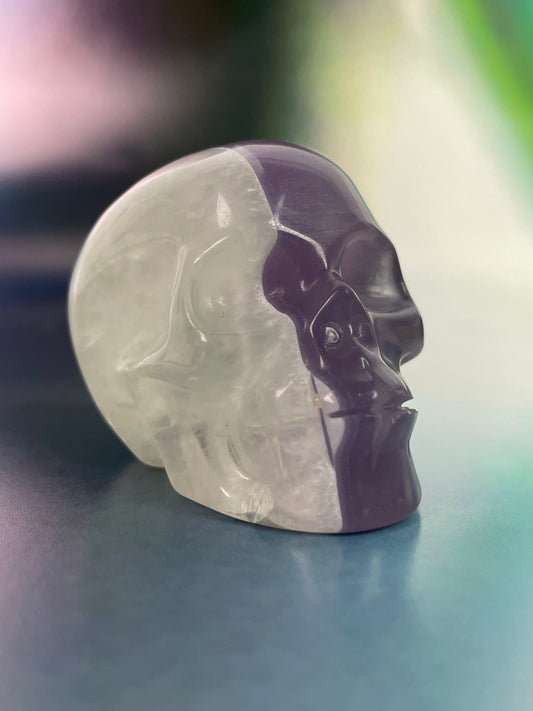 Fluorite Skull Purple-Clear